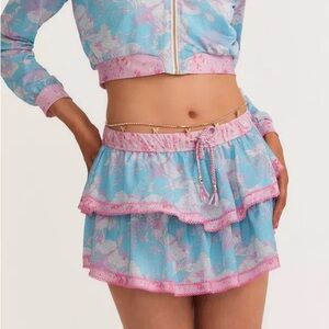 LoveShackFancy x Hurley Under the Sea Tiered Mini Skirt